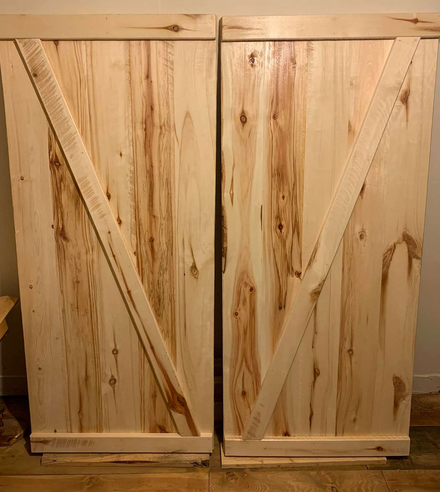 Spalted aspen ledge and brace doors, aspen